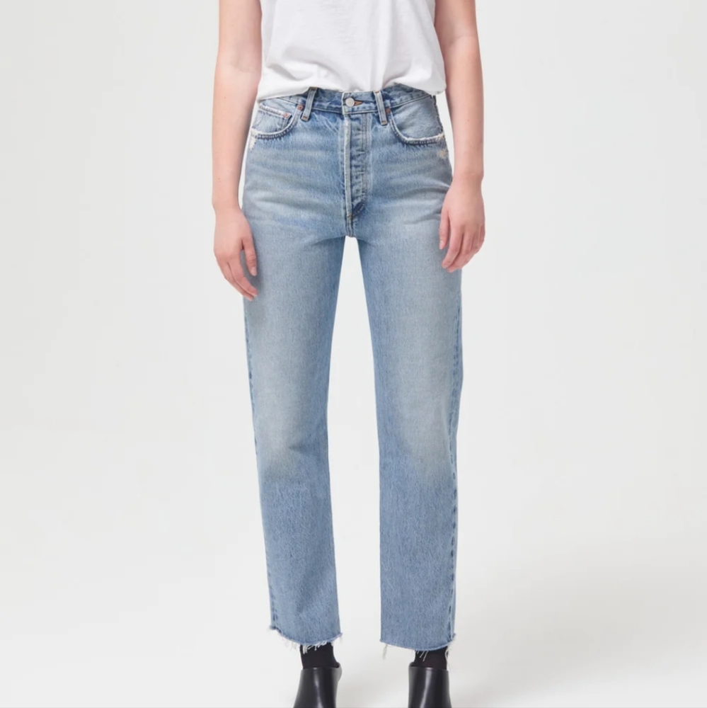 Agolde 90's Pinch Waist High-rise Straight Cropped Jean in Ruminate